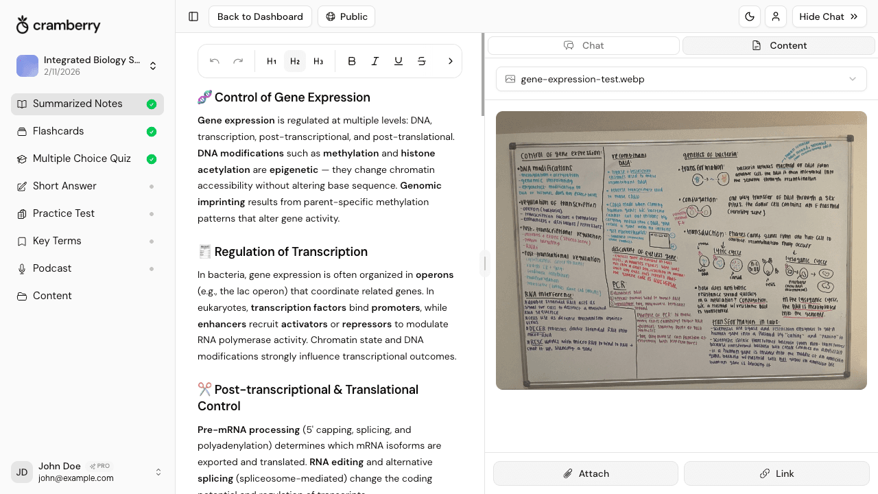 AI notes generator creating digital notes from handwritten notes